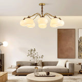 Persimmon Glass Globe Curated Mouth-Blown Froste – full fixture elevation view