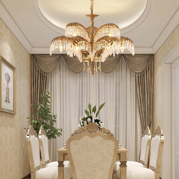 Brass Palm Leaf Crystal Curated Solid Brass Chan