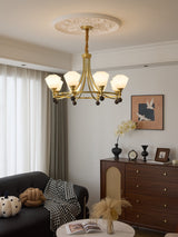 Bravado Curated Mouth-Blown Frosted Glass Chande – dimensional scale reference