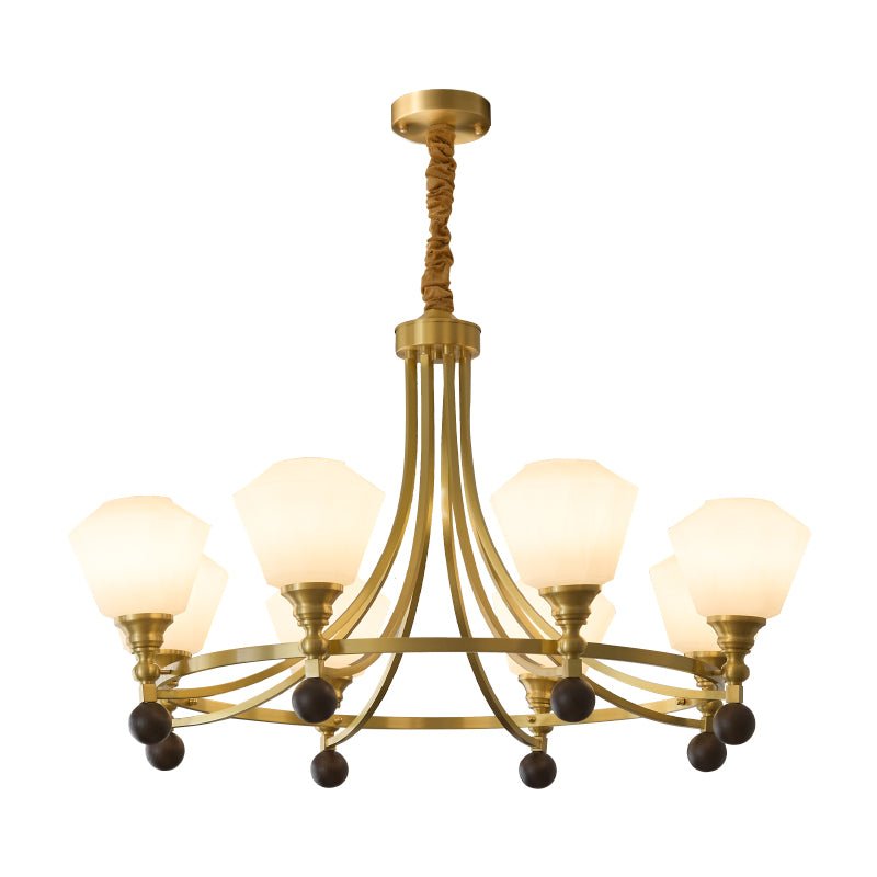 Bravado Curated Mouth-Blown Frosted Glass Chande – architectural ceiling profile #1