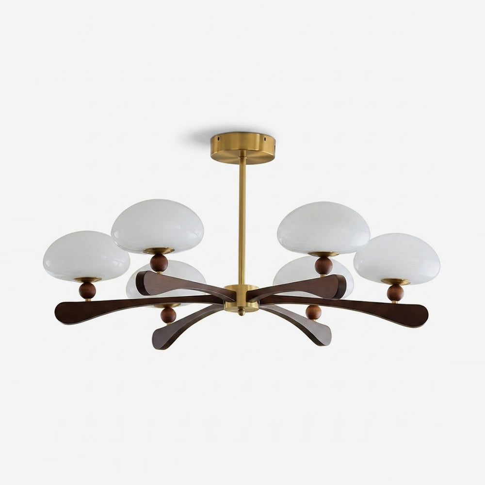 Bravelle Curated Mouth-Blown Frosted Glass Chand – Mouth-Blown Frosted Glass Chandelier