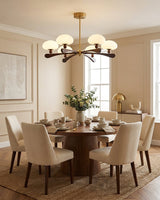 Bravelle Curated Mouth-Blown Frosted Glass Chand – full fixture elevation view