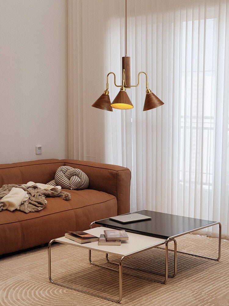Bravik Wood Curated Mouth-Blown Frosted Glass Ch – architectural ceiling profile