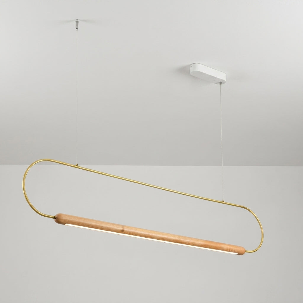 Bravon Loop Curated Iron & Glass Chandelier – side angled contour profile