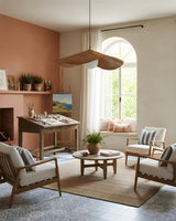 Breezeleaf Curated Woven Rattan Pendant Light installed in residential dining space