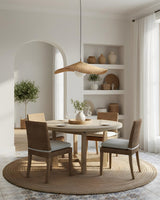 Breezeleaf Curated Woven Rattan Pendant Light – spatial dining room perspective