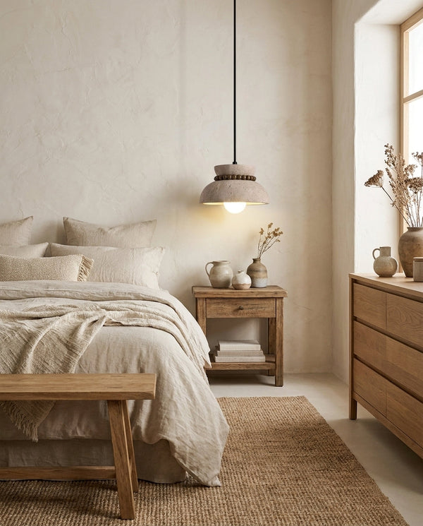 Brevian Curated Yellow Travertine Pendant Light