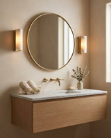 Bricks Alabaster Curated Alabaster Wall Sconce installed in residential dining space