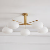 Briette Curated Mouth-Blown Frosted Glass Chande – dimensional scale reference