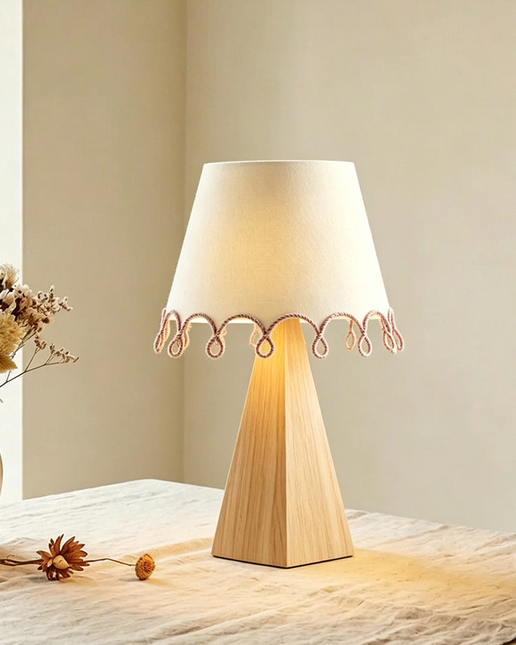 Brinelle Curated Iron & Glass Table Lamp – side angled contour profile