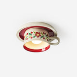 Brisa Tea Embedded Curated Hand-Thrown Ceramic F – Hand-Thrown Ceramic Flush Mount Ceiling Light