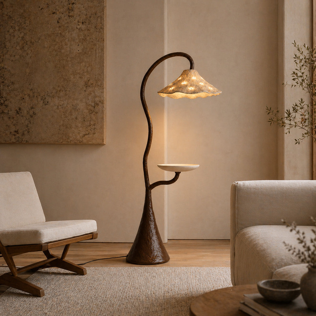 Brivora Floor Curated Mouth-Blown Frosted Glass – handcrafted surface texture
