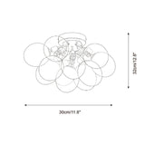 Bubbly Curated Mouth-Blown Frosted Glass Flush M – macro detail view