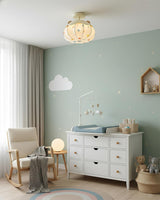 Bubbly Sky Curated Iron & Glass Flush Mount Ceil – dimensional scale reference