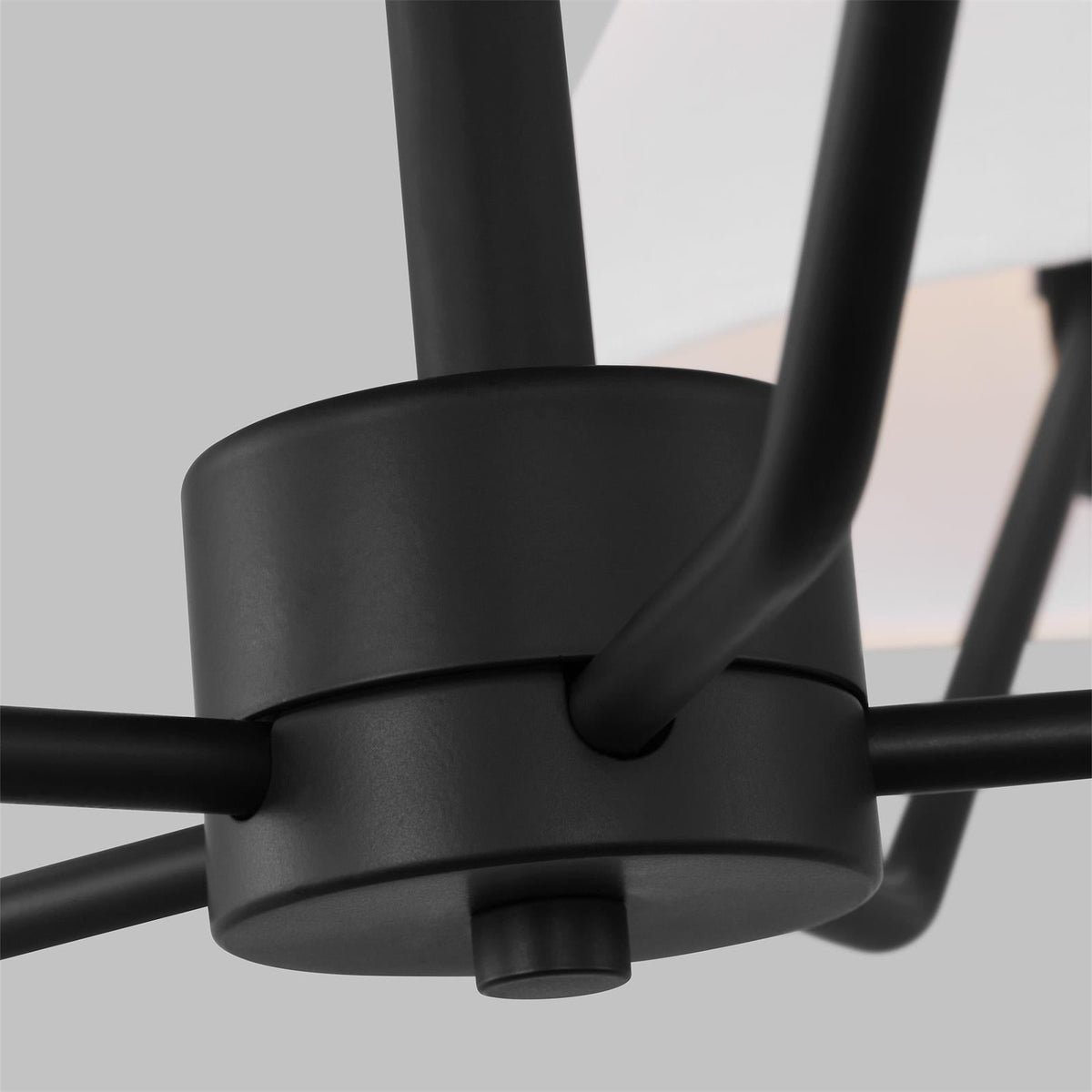 Burke Curated Iron & Glass Chandelier – full fixture elevation view