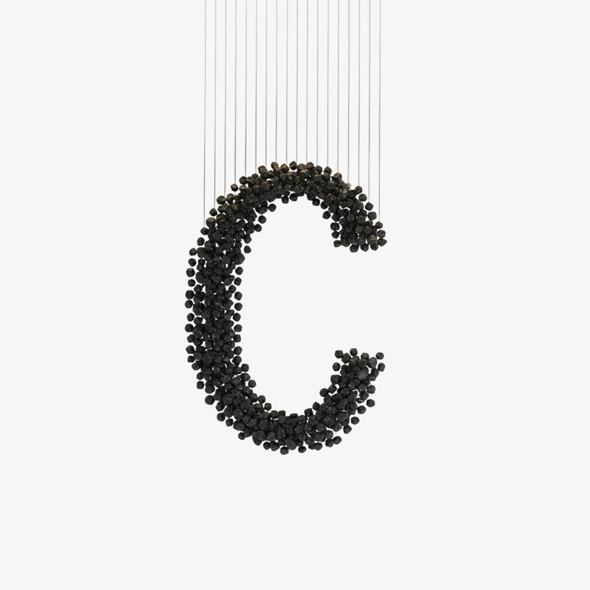 Charcoal Sculptural Chandelier (Model C) - Angle 1