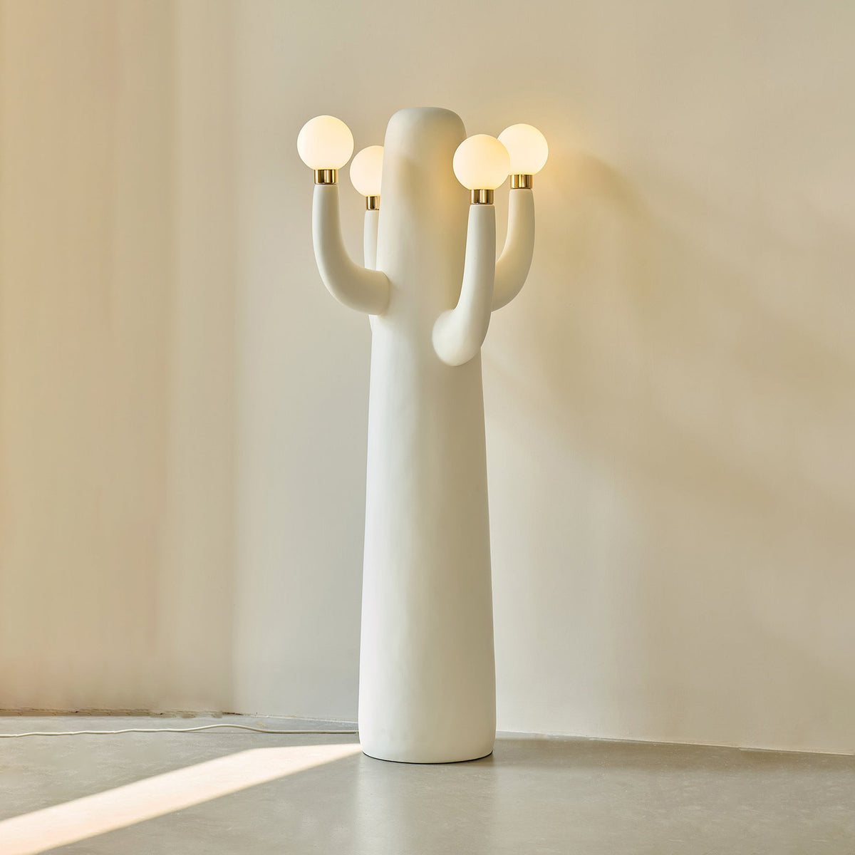 Cactelle Floor Curated Iron & Glass Floor Lamp – structural canopy joint detail #1