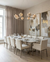 Caelion Curated Yellow Travertine Chandelier – architectural ceiling profile