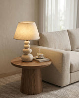 Caelvon Curated Yellow Travertine Table Lamp – handcrafted surface texture