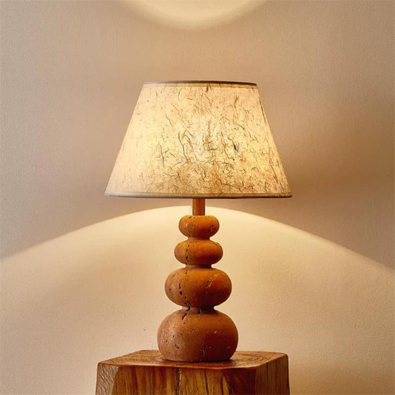 Caelvon Curated Yellow Travertine Table Lamp – Dia 30cm x H 42cm ∅ 11.8 x H 16.5 finish configuration #1 #2 #3 #4