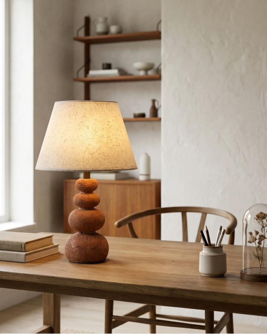 Caelvon Curated Yellow Travertine Table Lamp