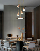 Calder Blossom Curated Solid Hardwood Chandelier – side angled contour profile
