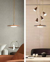 Calder Blossom Curated Solid Hardwood Chandelier warm illuminated room view