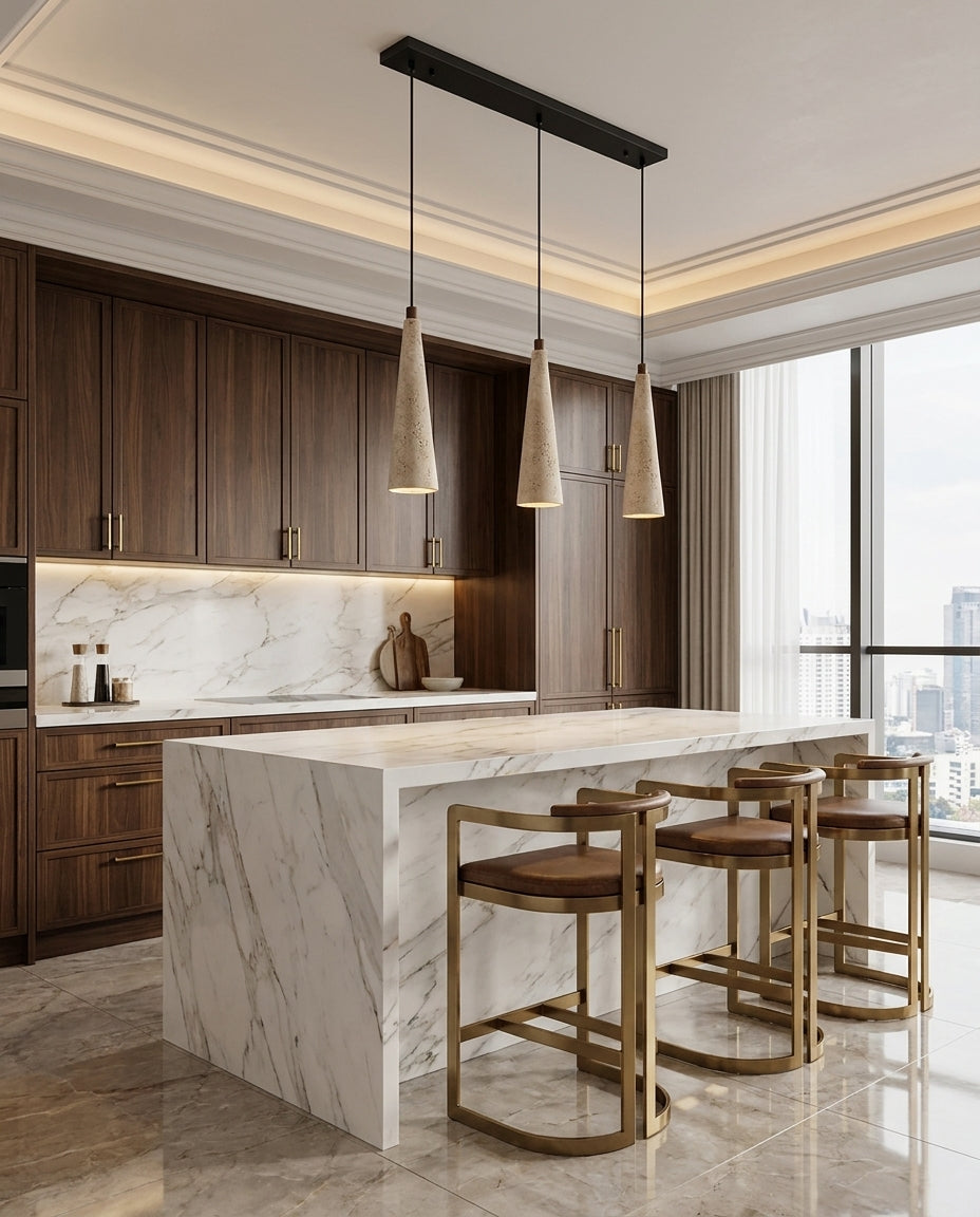 Calderon Travertine Curated Yellow Travertine Pe – illuminated warm ambiance setting