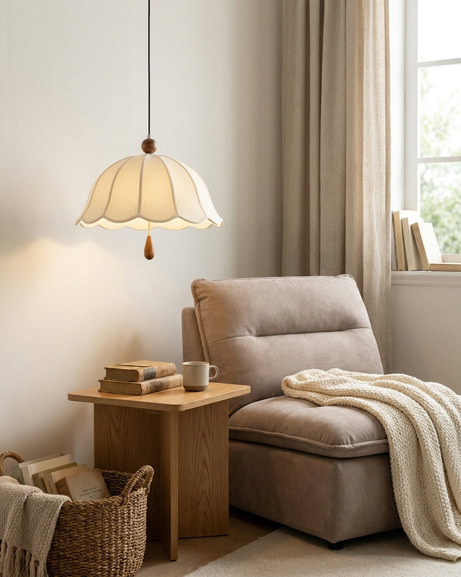 Calenna Scallop Curated Finished Iron Pendant Li – handcrafted surface texture