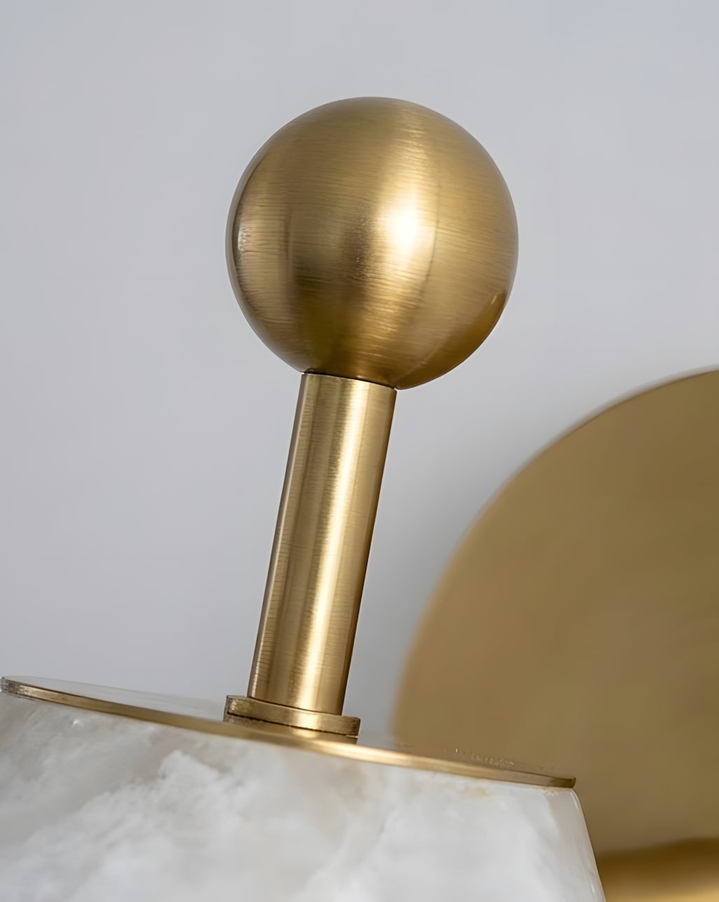 Caliora Alabaster Curated Alabaster Wall Sconce – structural canopy joint detail