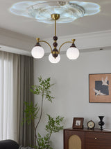 Callidora Curated Mouth-Blown Frosted Glass Chan – full fixture elevation view