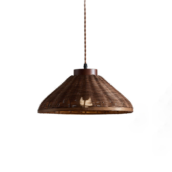 Calora Curated Solid Hardwood Pendant Light – illuminated warm ambiance setting #1
