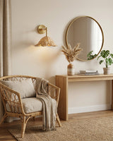 Solid Brass craftsmanship detail on Calora Curated Solid Brass Wall Sconce