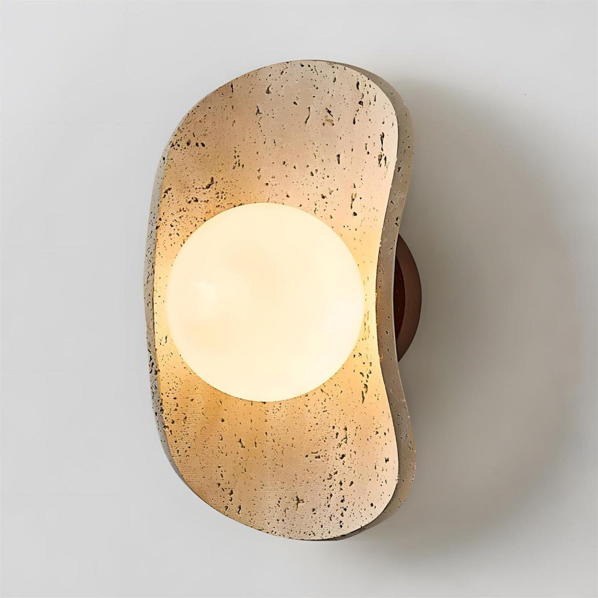 Caluna Curated Yellow Travertine Wall Sconce – handcrafted surface texture
