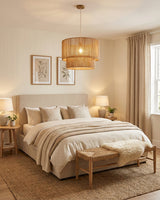 Iron & Glass craftsmanship detail on Caluna Woven Curated Iron & Glass Pendant Light