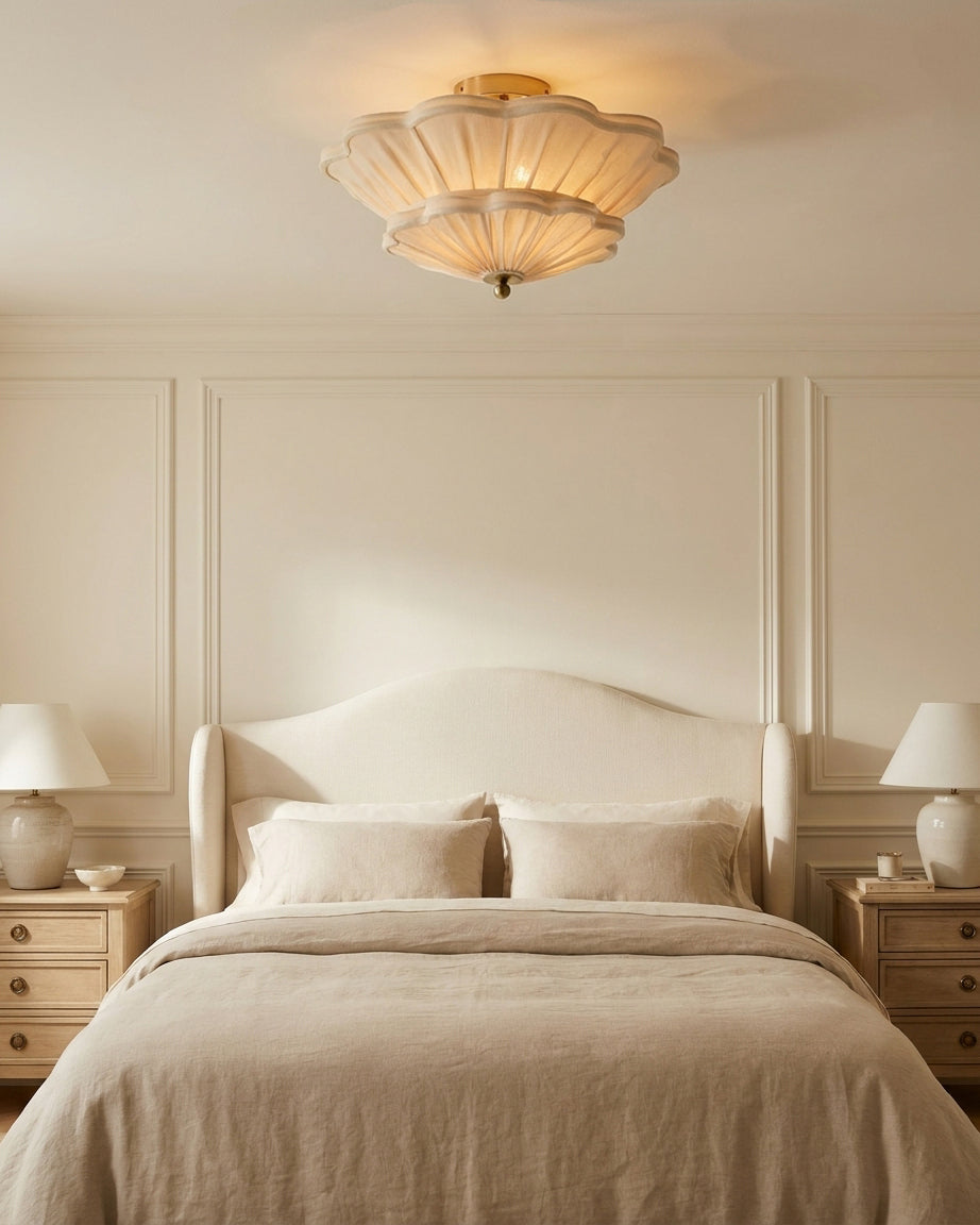 Calyra Curated Iron & Glass Flush Mount Ceiling