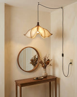 Calysa Curated Amber Art Glass Pendant Light – dimensional scale reference