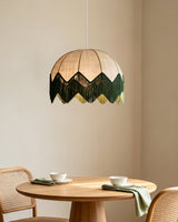 Calyvera Curated Iron & Glass Pendant Light – dimensional scale reference