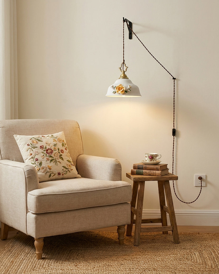 Camellia Grace Curated Solid Brass Pendant Light installed in residential dining space