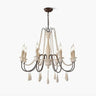 Candle Style Beaded Curated Iron & Glass Chandel