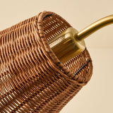 Carmelle Curated Woven Rattan Table Lamp – side angled contour profile