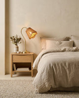 Carmelle Curated Woven Rattan Table Lamp – architectural ceiling profile