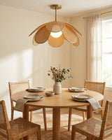 Rafflora Curated Mouth-Blown Frosted Glass Flush warm illuminated room view
