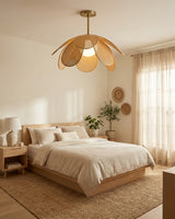 Rafflora Curated Mouth-Blown Frosted Glass Flush – illuminated warm ambiance setting