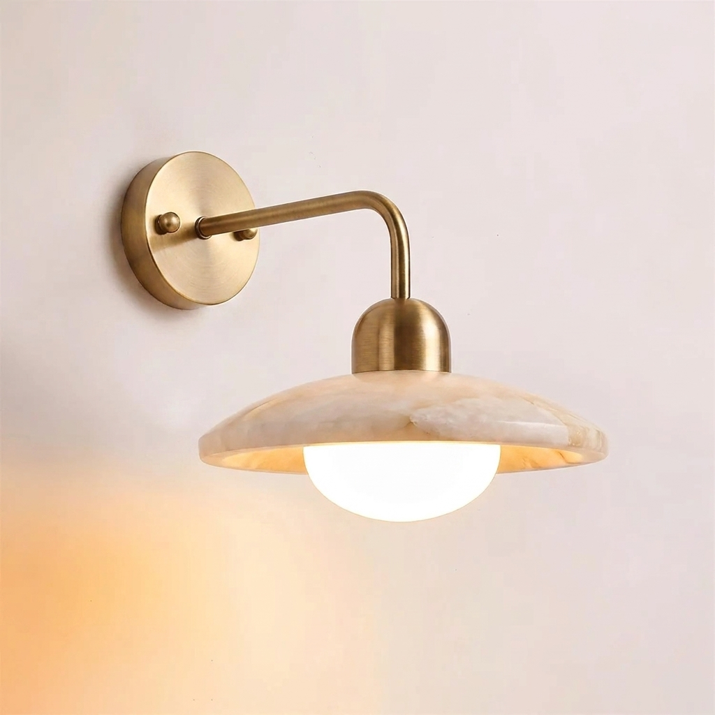 Carolia Alabaster Curated Alabaster Wall Sconce – W 25cm x H 20cm  W 9.8 x H 7.8 finish configuration
