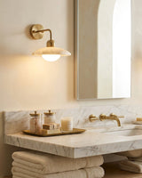 Carolia Alabaster Curated Alabaster Wall Sconce – illuminated warm ambiance setting