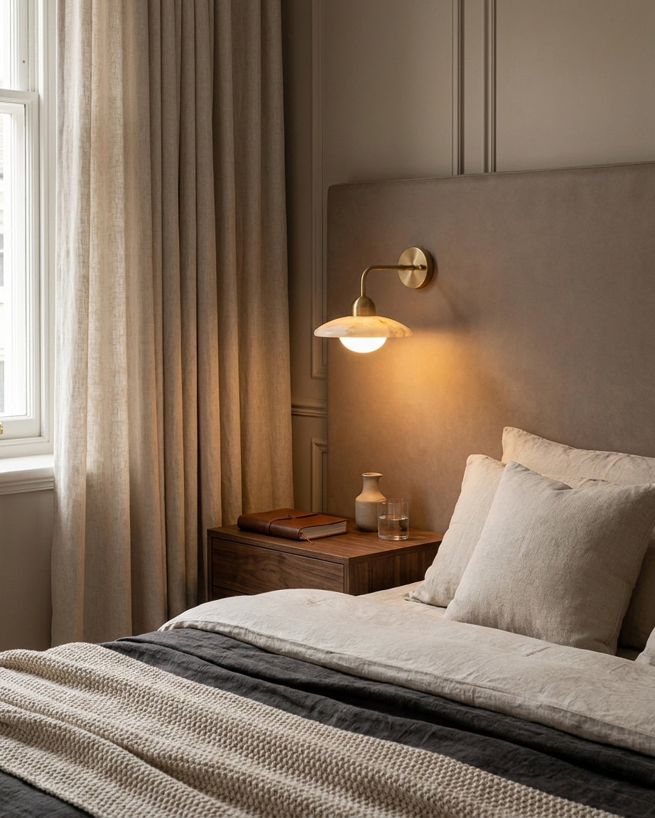 Carolia Alabaster Curated Alabaster Wall Sconce – handcrafted surface texture