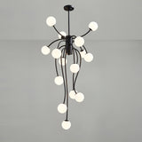 Caroline Curated Mouth-Blown Frosted Glass Chand – illuminated warm ambiance setting #1