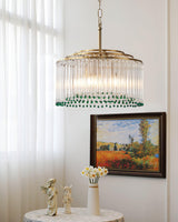 Casandra Curated Mouth-Blown Frosted Glass Chand – illuminated warm ambiance setting