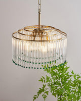 Casandra Curated Mouth-Blown Frosted Glass Chand – dimensional scale reference